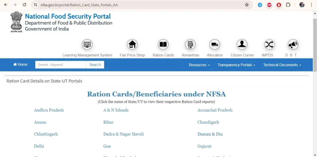 nfsa.gov.in Portal